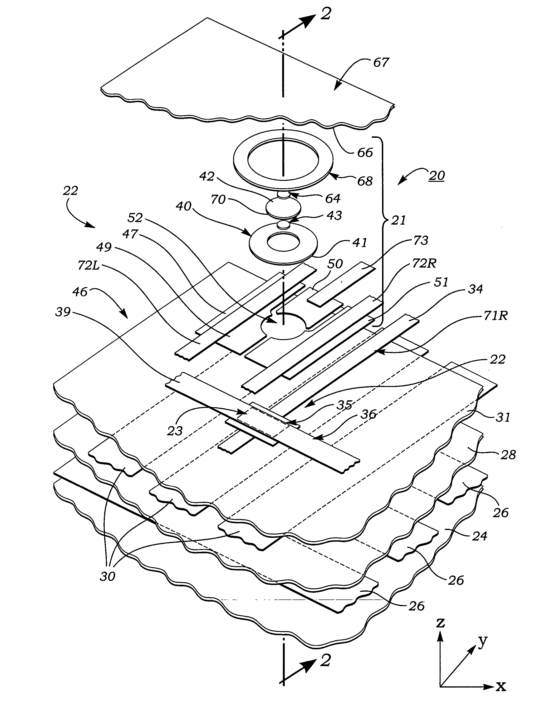 Normal force gradient/shear force sensors and method of measuring internal biological tissue stress