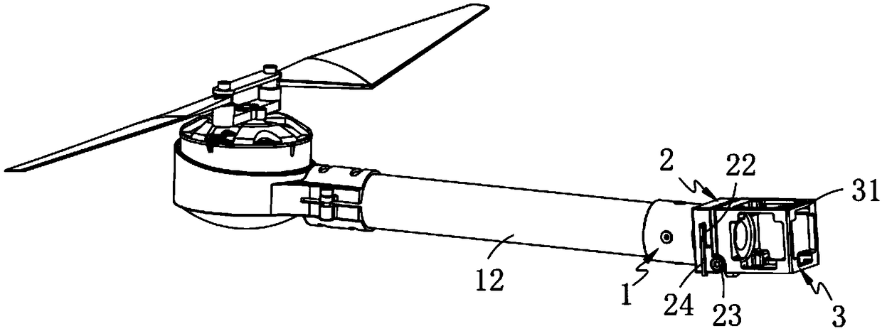 Anmechanical arm vertical folding structure of a rotor unmanned aerial vehicle