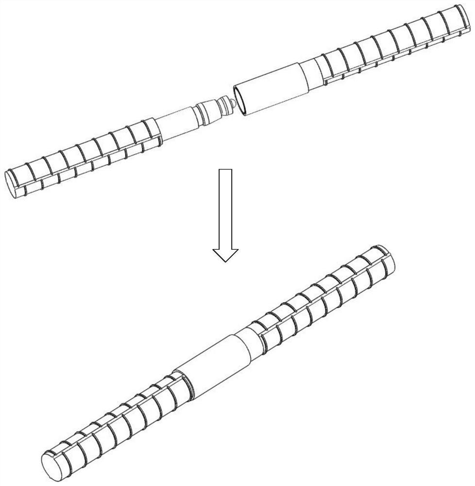 Segment structure with horizontal pin mortise and tenon and push-fit joint connection components
