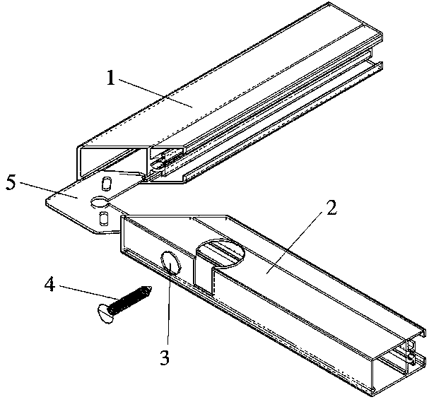 Diagonal splicing connection structure of all aluminum furniture frame