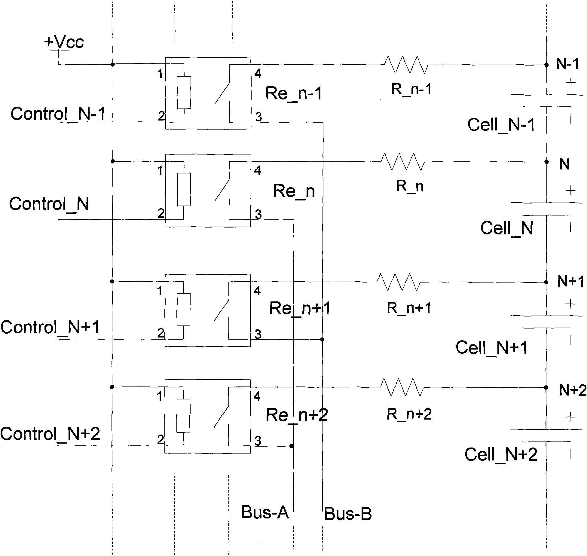 Voltage collecting circuit for monomer batteries of battery pack