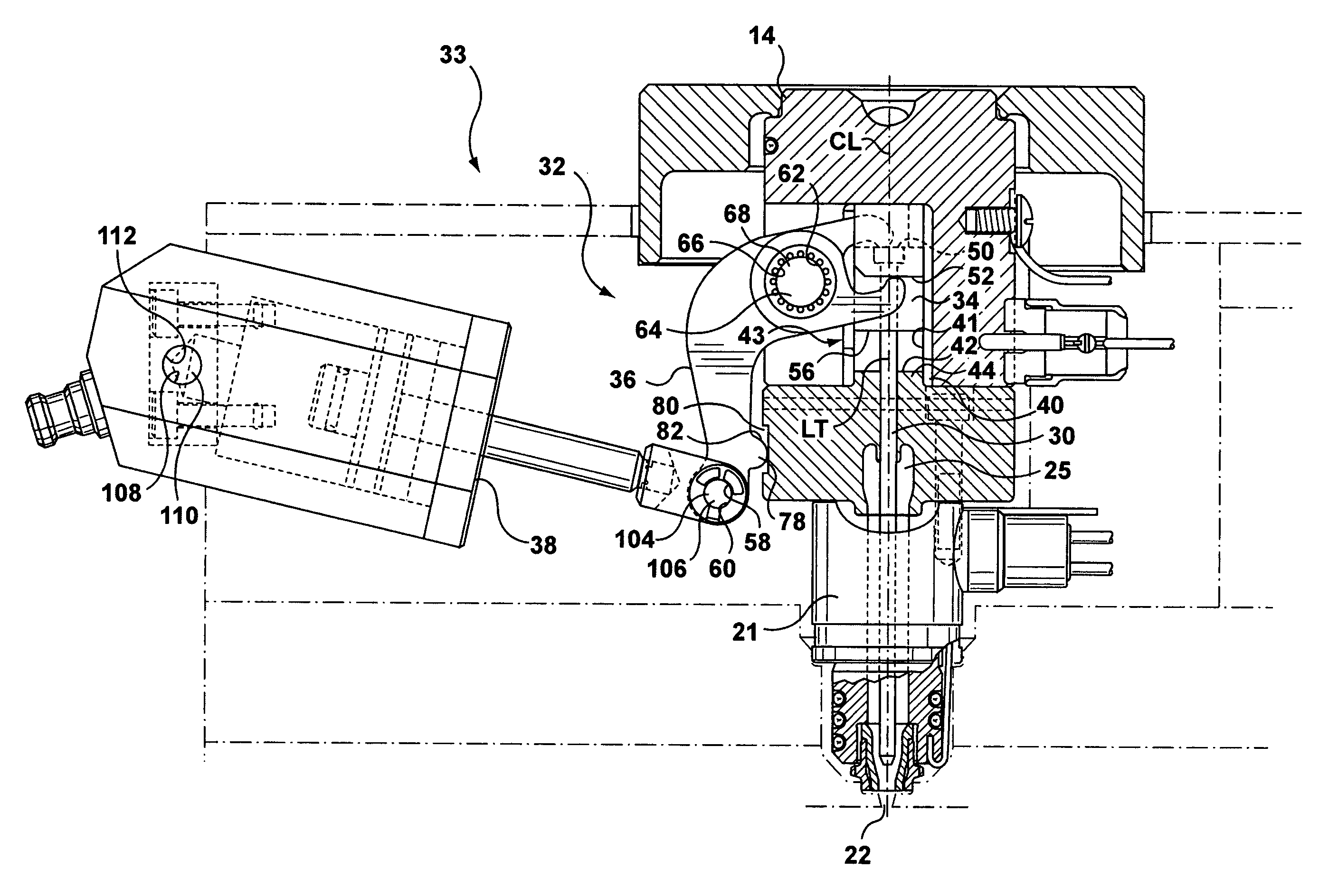 Stroke limiter for valve pin actuating mechanism