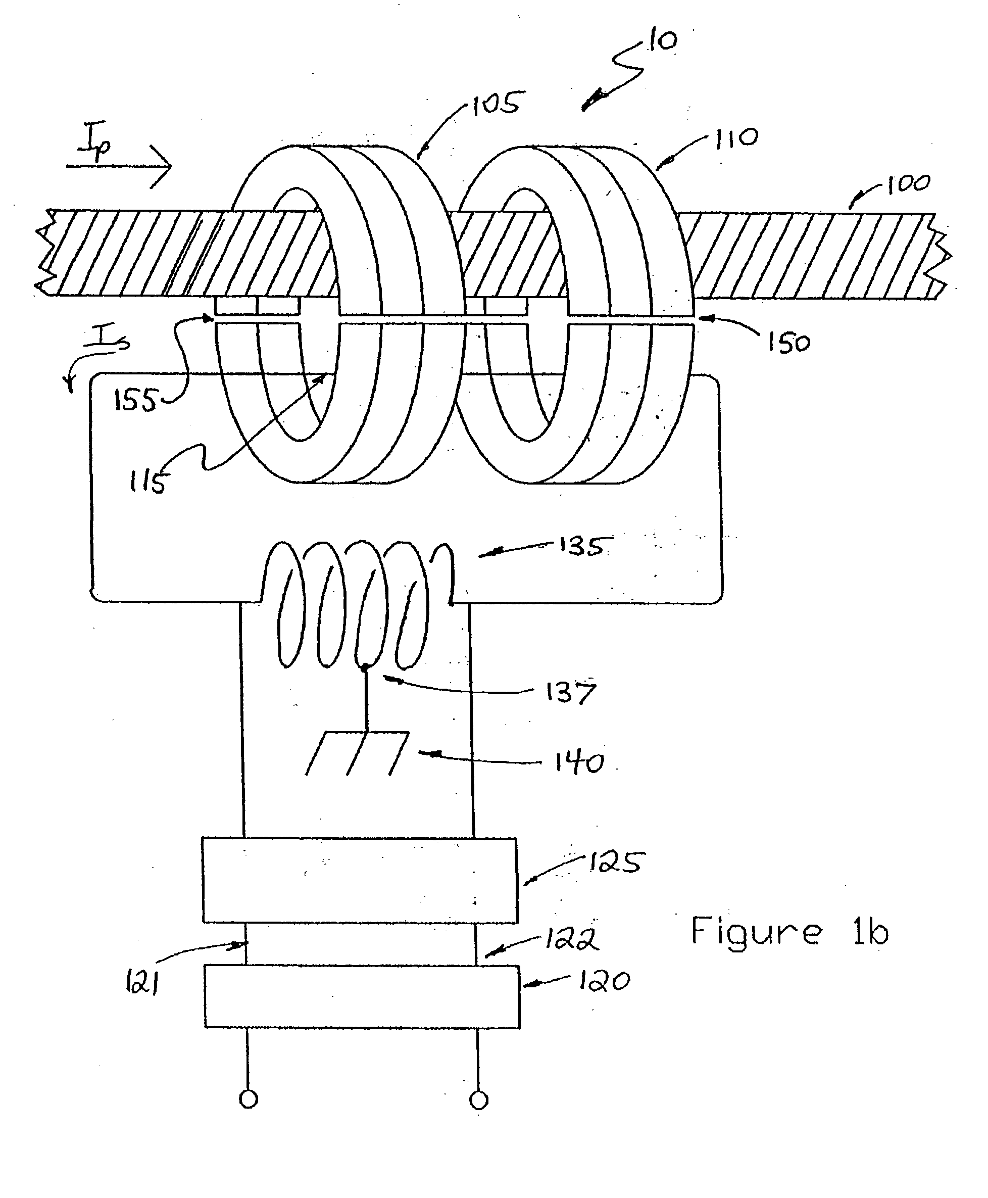 High current inductive coupler and current transformer for power lines