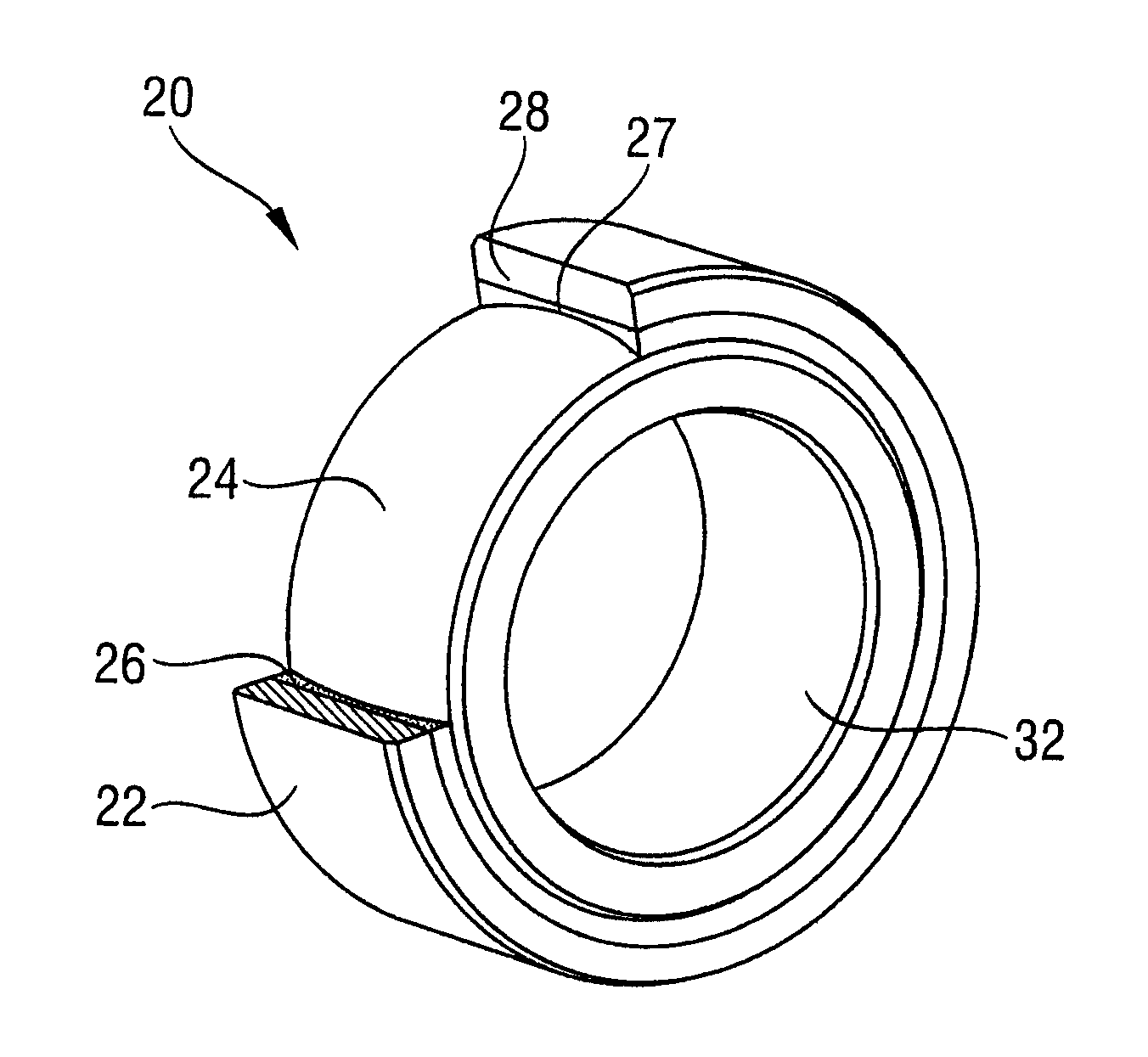 Universal joint bearing with plastic outer ring and procedure for its production