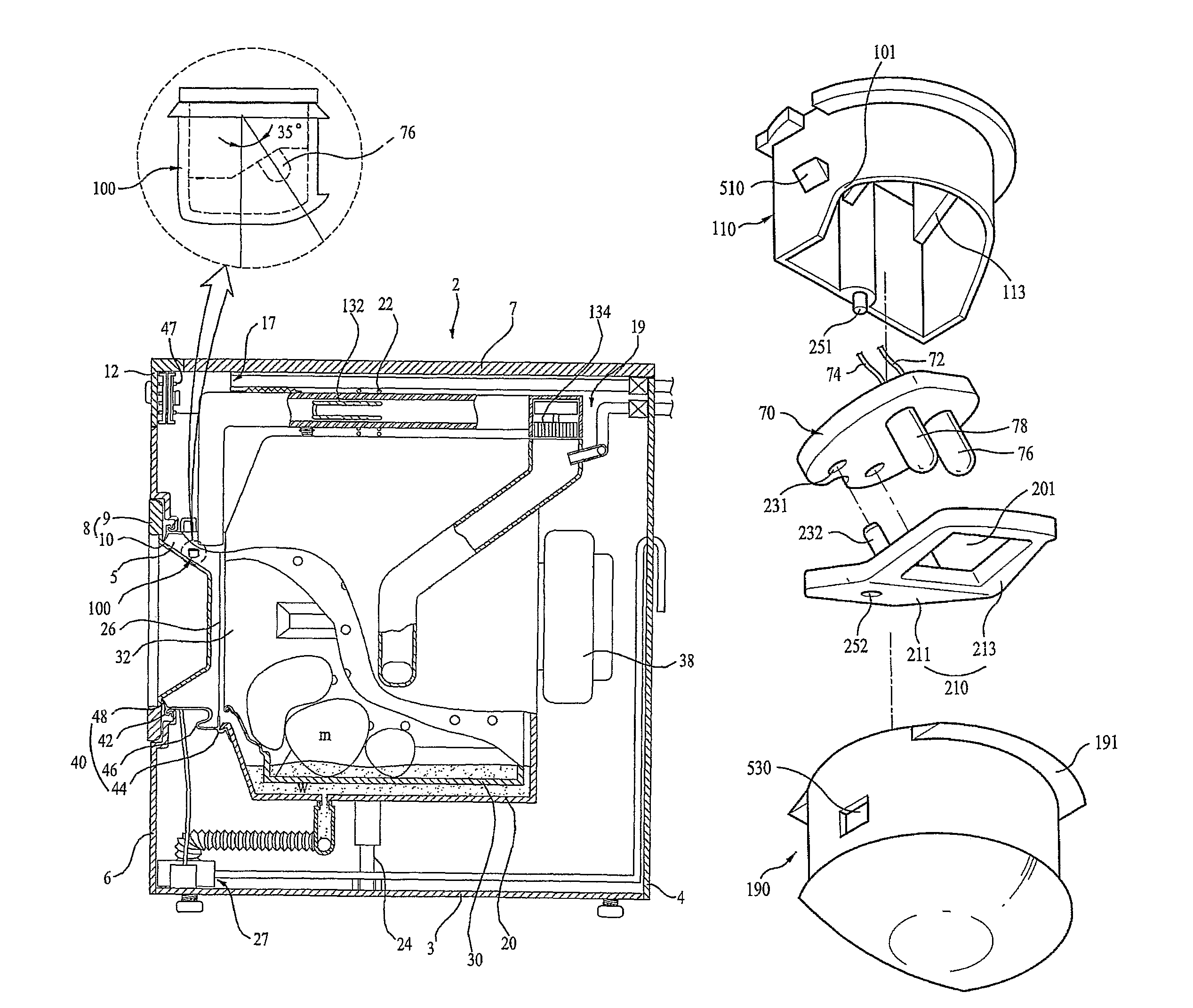 Washing machine having lamp device and control method of the same