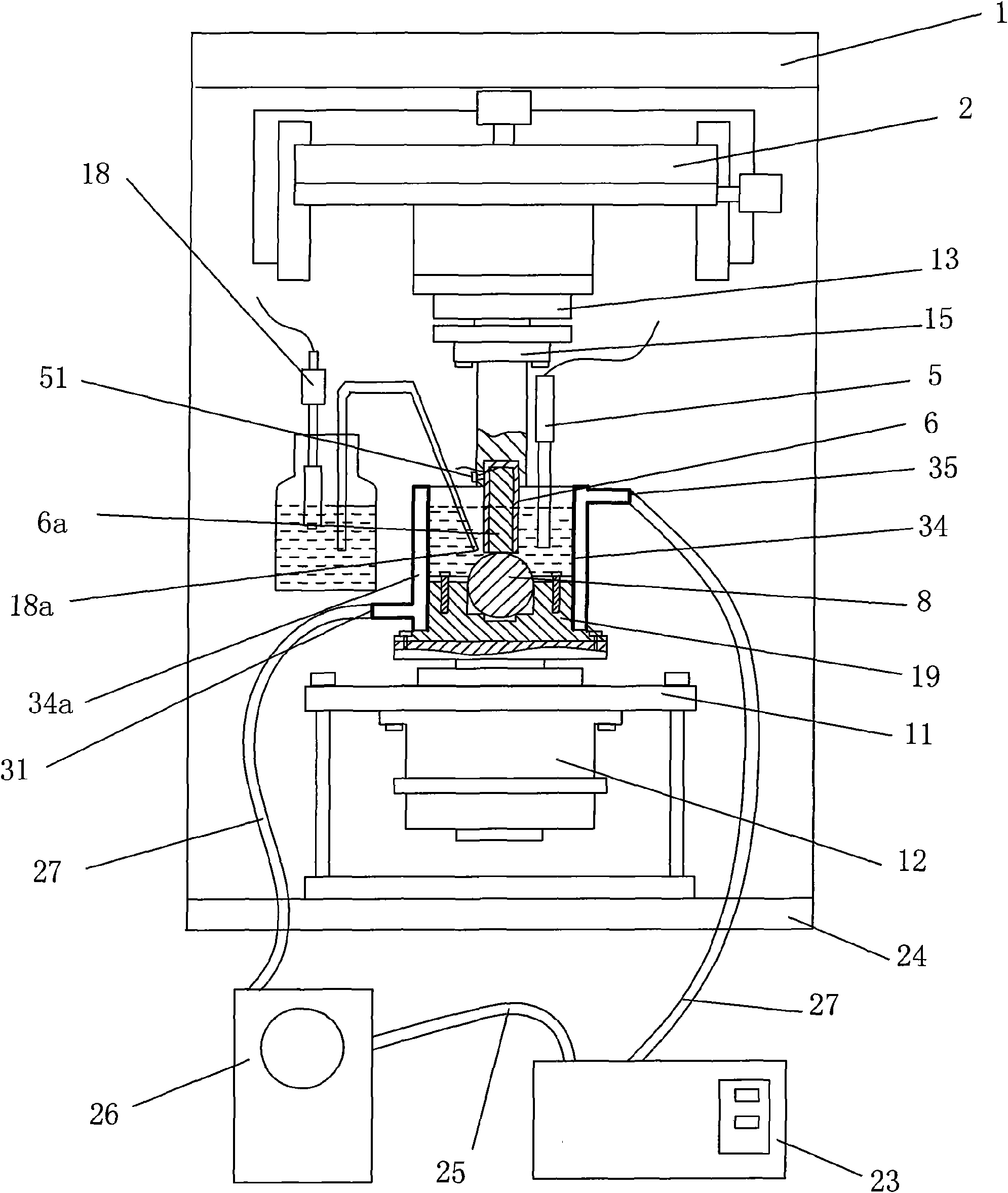 Constant temperature wiggly corrosive wear testing device and test method thereof