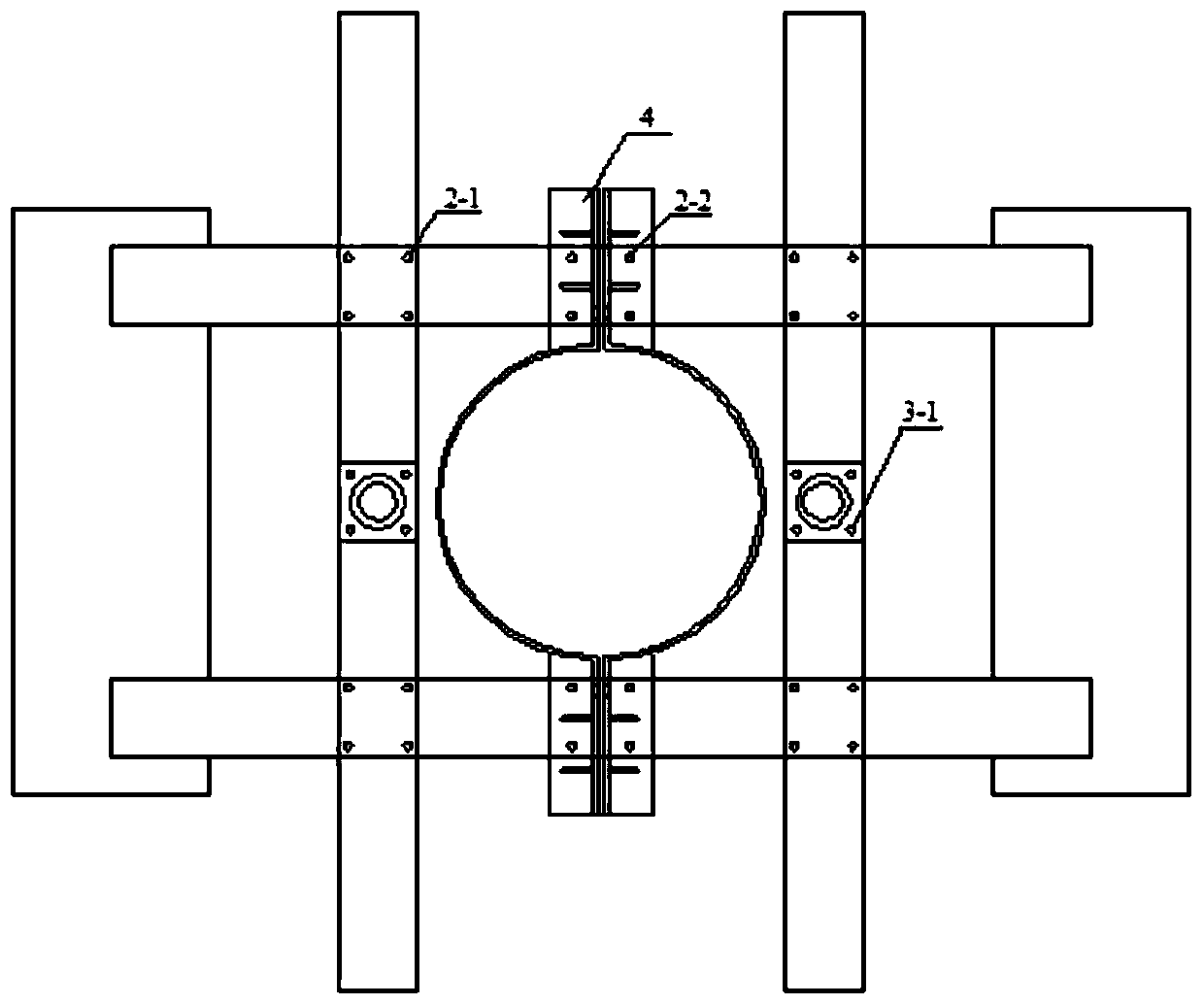 A centering positioning device for connecting piles