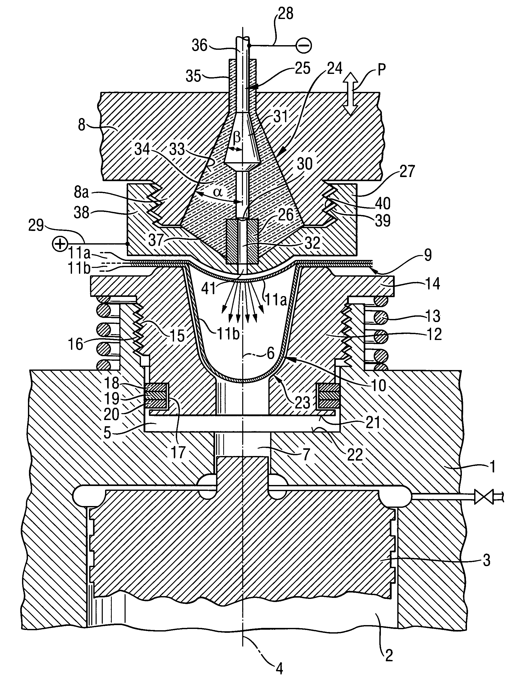 Ignition device for igniting a foil cartridge in an explosion-operated power tool