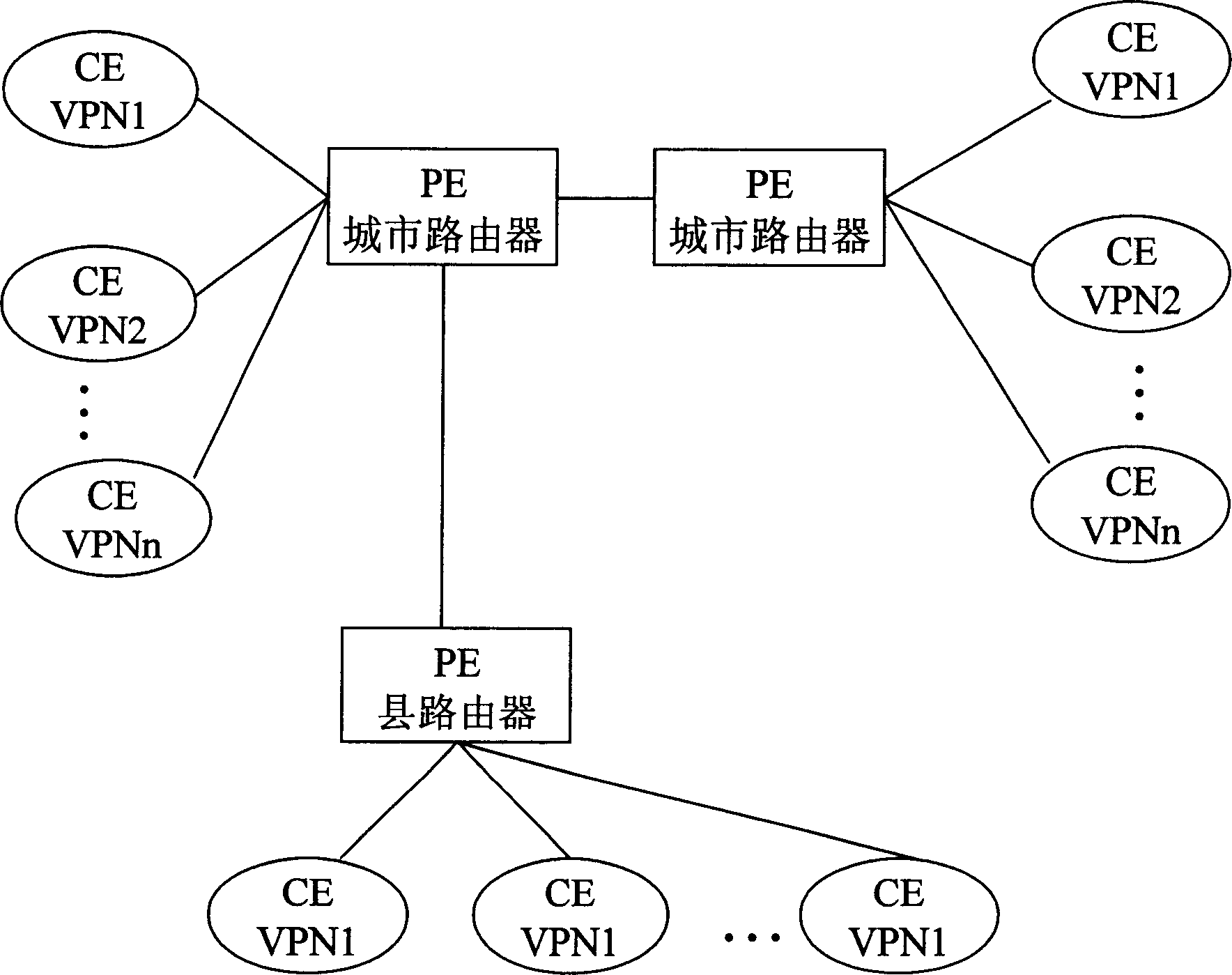 Method for core network access to multi-protocol sign exchange virtual special network
