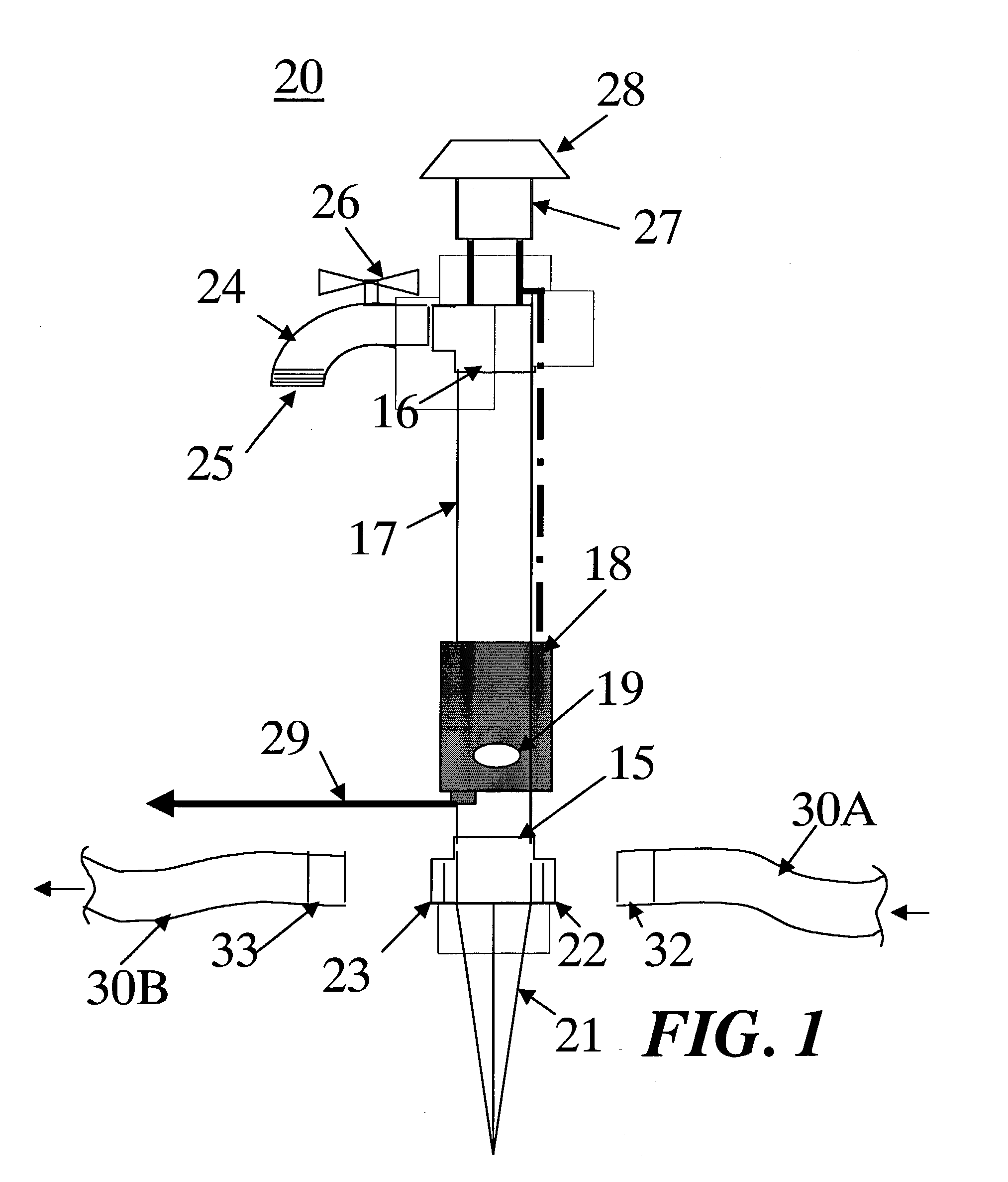 Lighted portable fresh water diverter