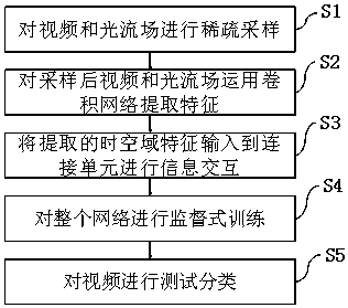 Video action classification and recognition method based on double-flow collaborative network