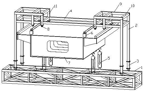 Bridge steel box girder aerial work operation platform and construction method thereof