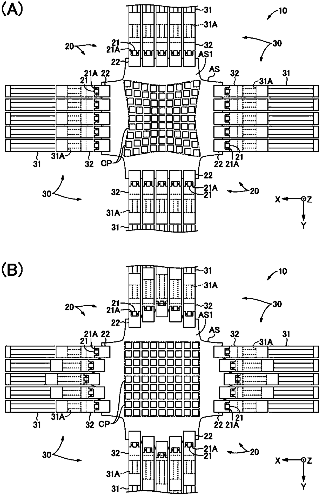 Spacing device and spacing method