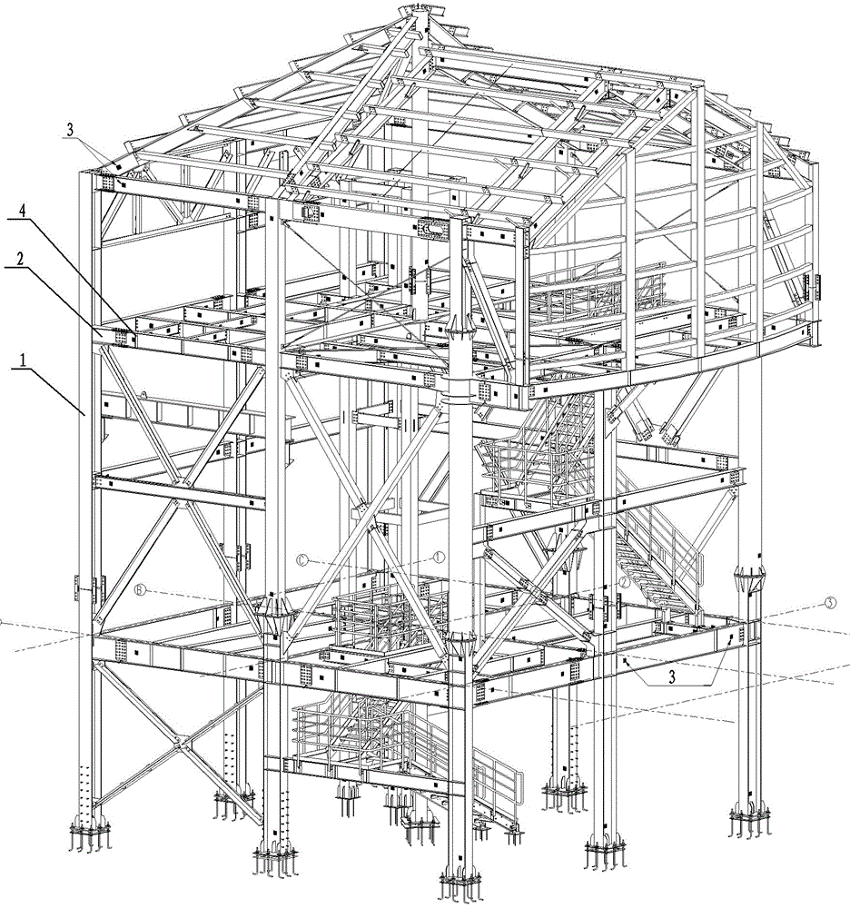 Steel structure detailed drawing labeling method based on BIM (building information modeling) system