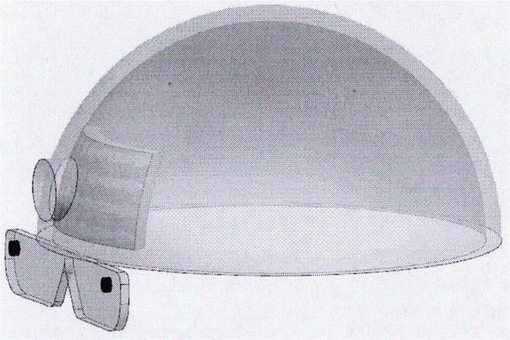 Blind guiding cap which is used for being worn by human body and is equipped with full-depth of field sensing function
