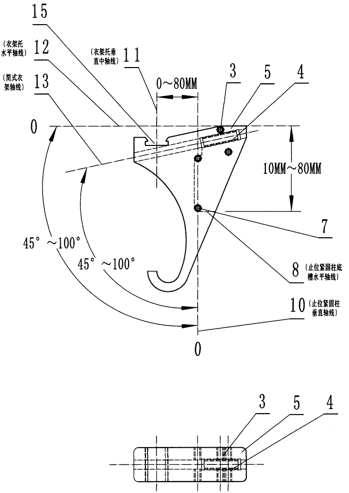 Opening nested, movable and antislip clothes hanger bracket