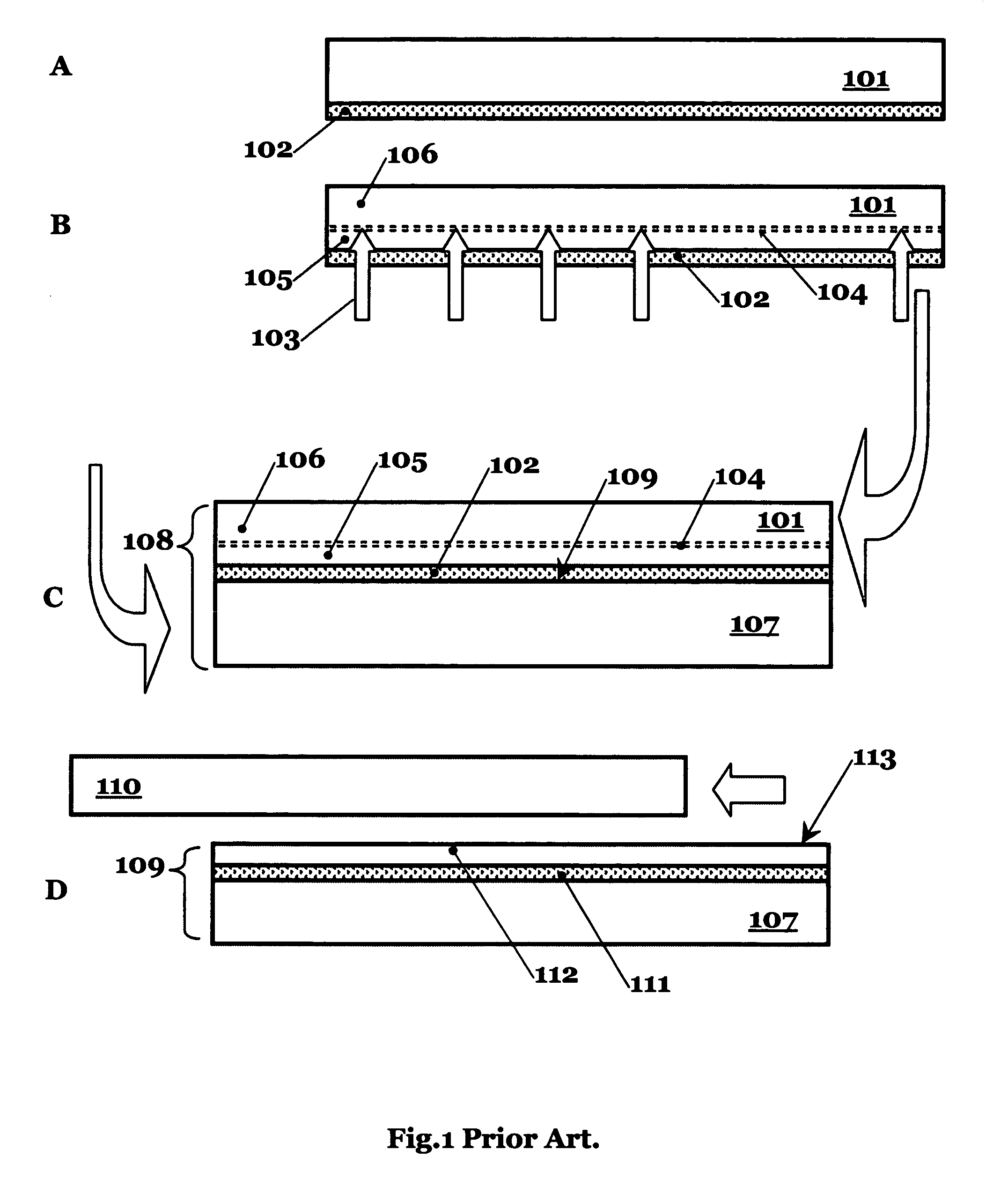 Method for forming a fragile layer inside of a single crystalline substrate preferably for making silicon-on-insulator wafers