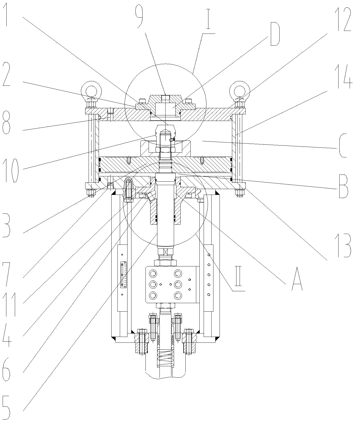 Compact double-buffering-piston rapid executing mechanism