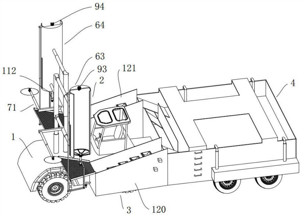 A kind of eccentric grading all-in-one car with non-destructive shearing and upward combing elastic recovery for bananas