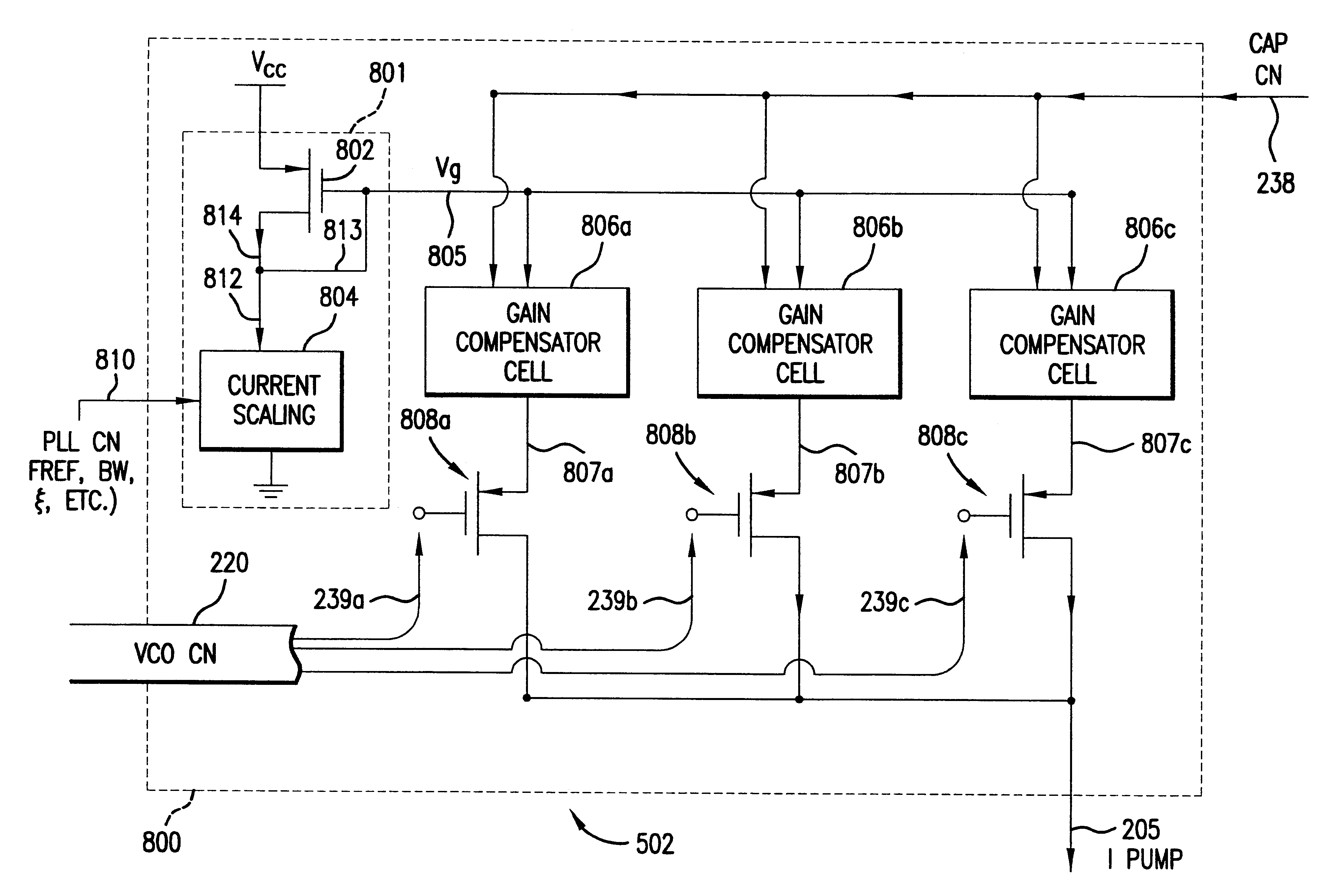 Apparatus and method for phase lock loop gain control using unit current sources