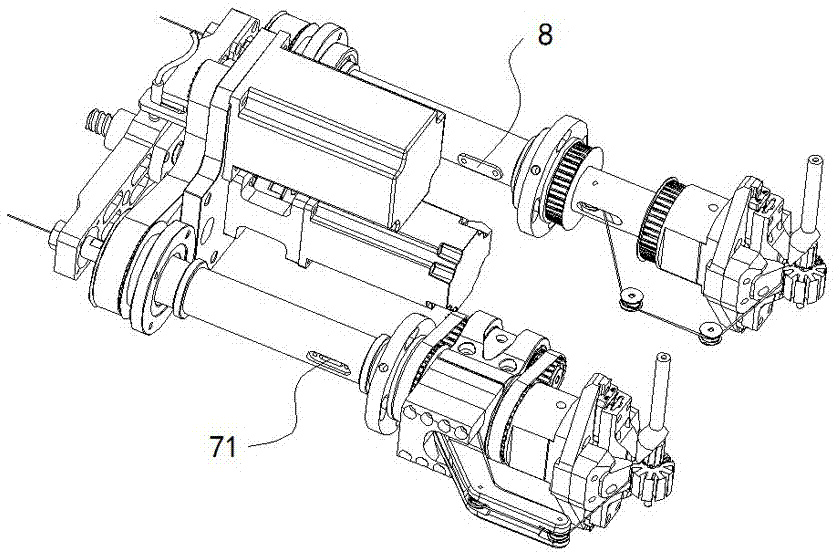 Telescopic motor rotor coiling device