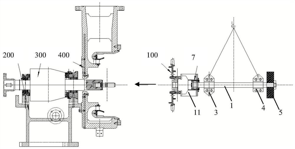 Blade disc hoisting device and method