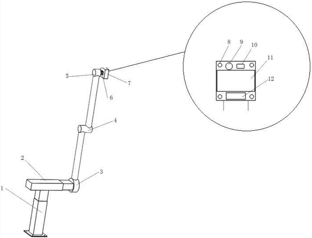 Mechanical arm for local discharge detection of switch cabinet and control method