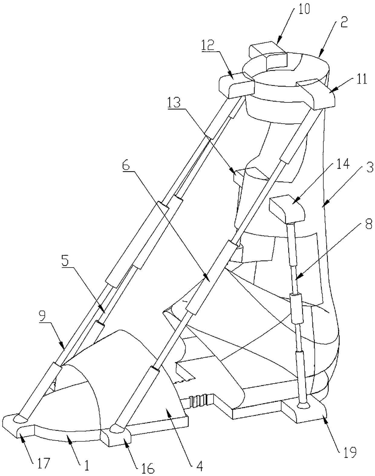 Five-degree-of-freedom wearable ankle rehabilitation walking device and use method thereof