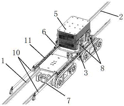 Transfer feeding method and device of two material intelligent delivery conveyer lines
