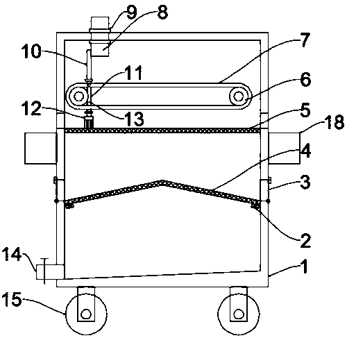 Filtering device for recycling water-based cleaning solution used for optical glass lenses