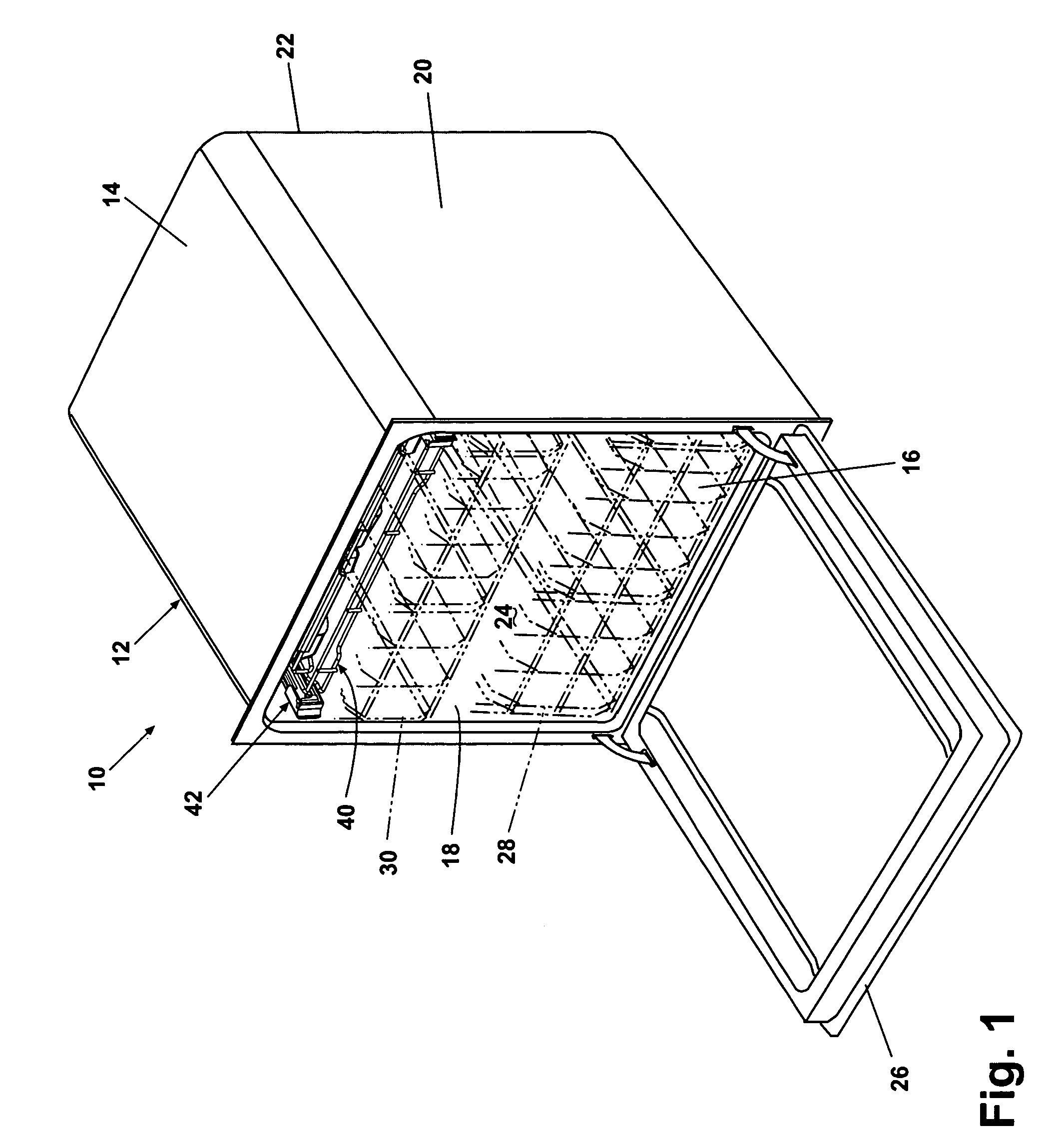 Dishwasher utensil rack and utensil basket therefor