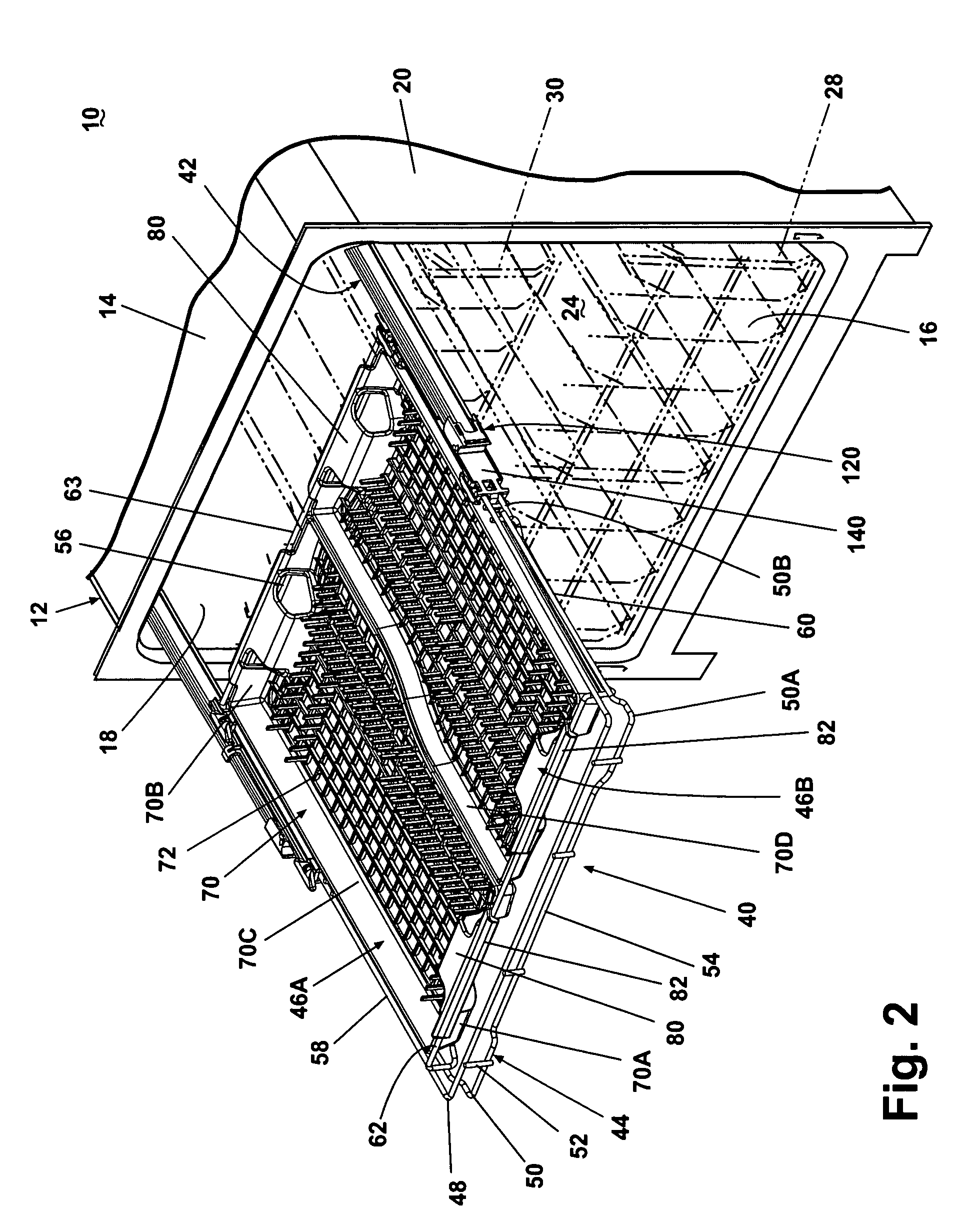 Dishwasher utensil rack and utensil basket therefor