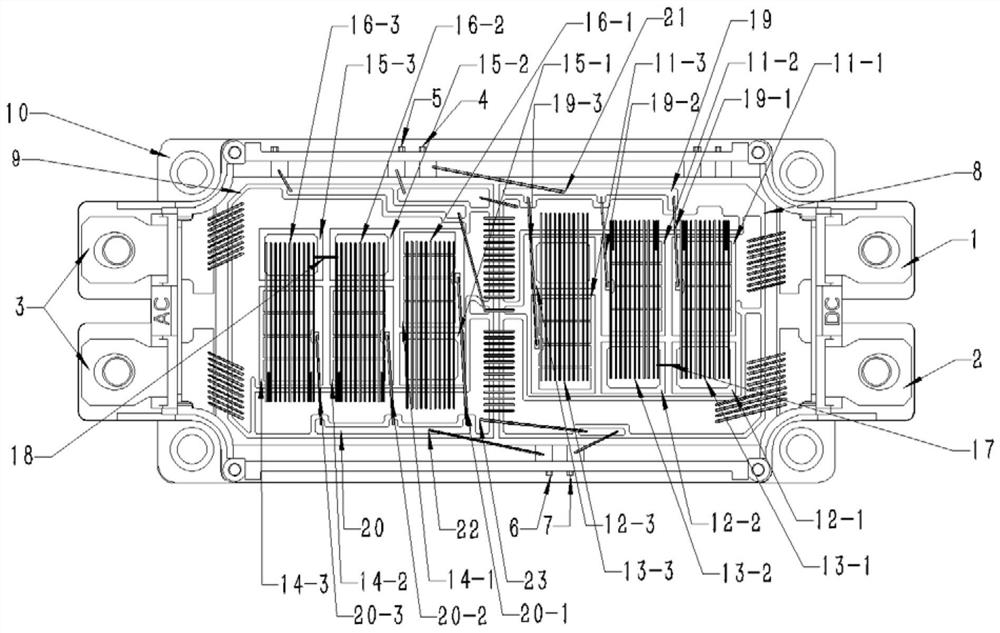 Chip layout structure of half-bridge IGBT module