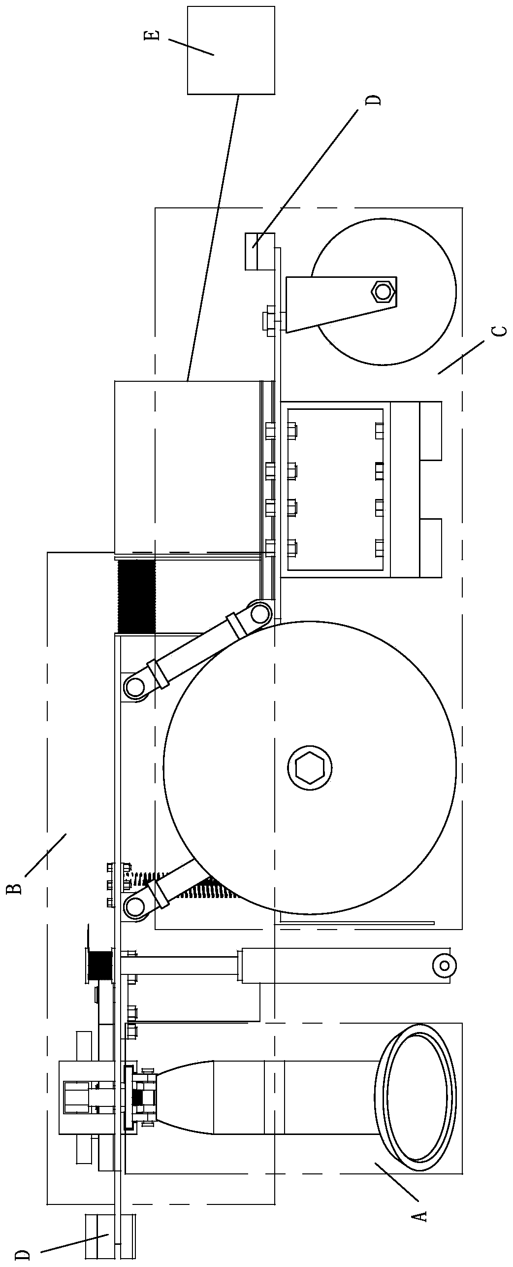 Wall-climbing grinding robot for steel large container