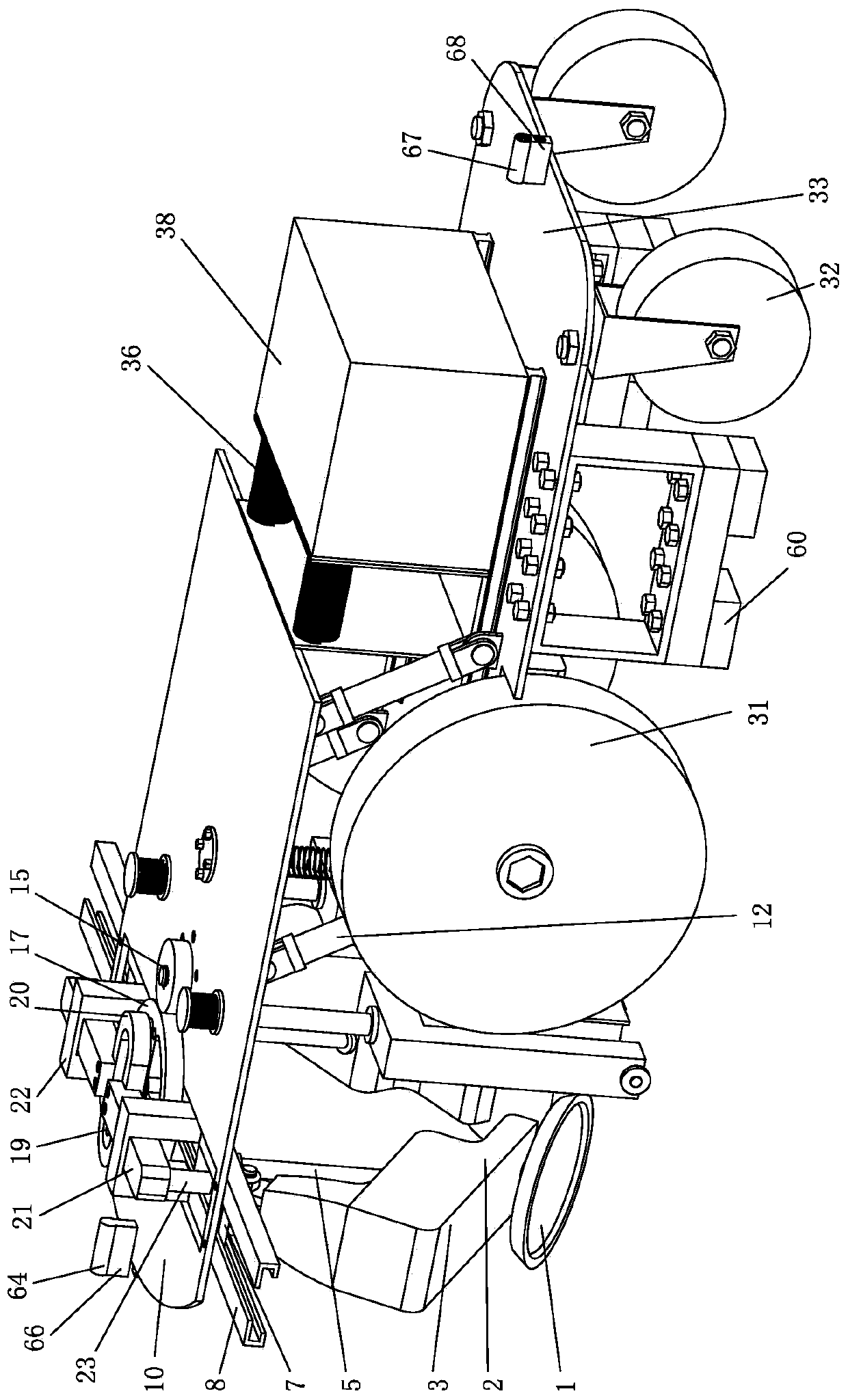 Wall-climbing grinding robot for steel large container