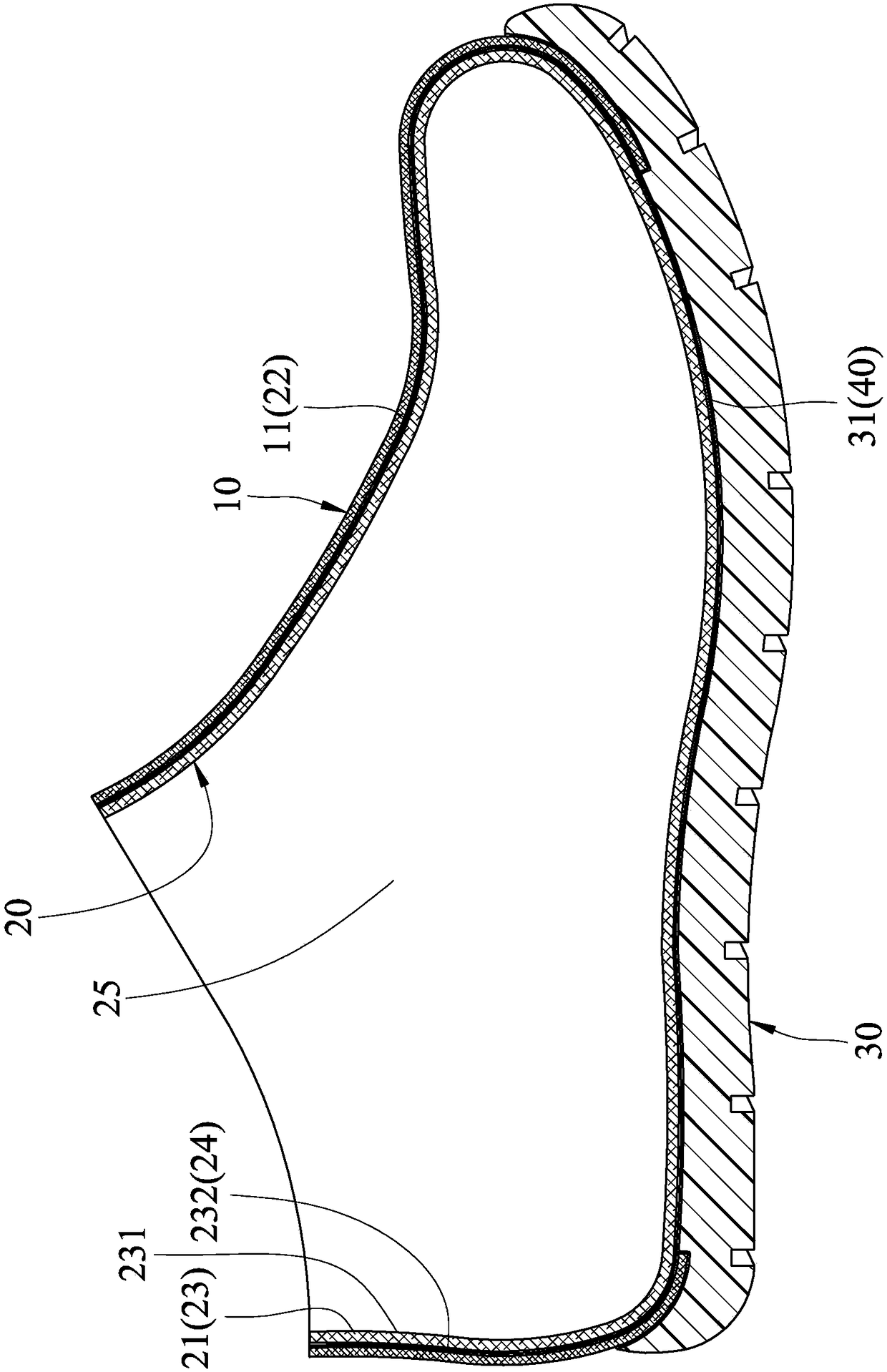 Moisture-permeable waterproof shoe