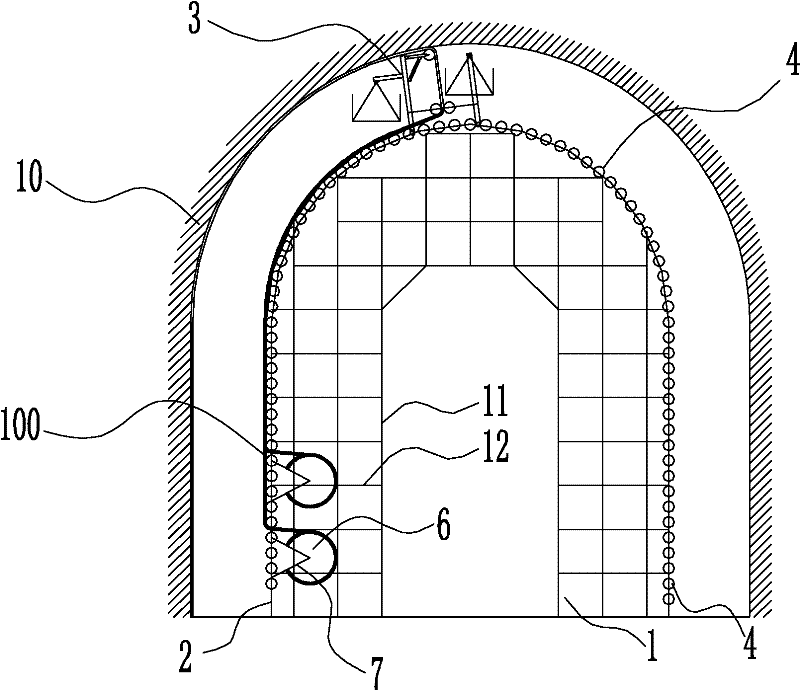 Auxiliary device and method used for laying tunnel waterproofing plates