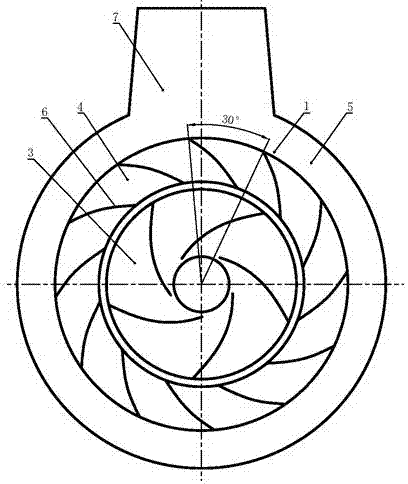 A Diffusion Guide Ring Matching the Radial Asymmetric Guide Vane Body of the Pump