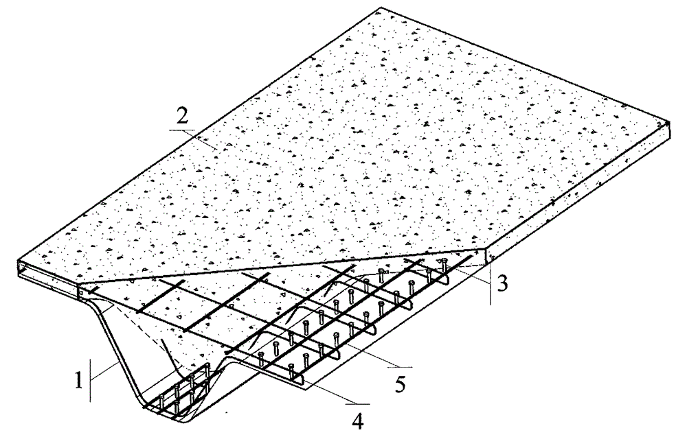 Corrugated steel baseplate and concrete composite beam