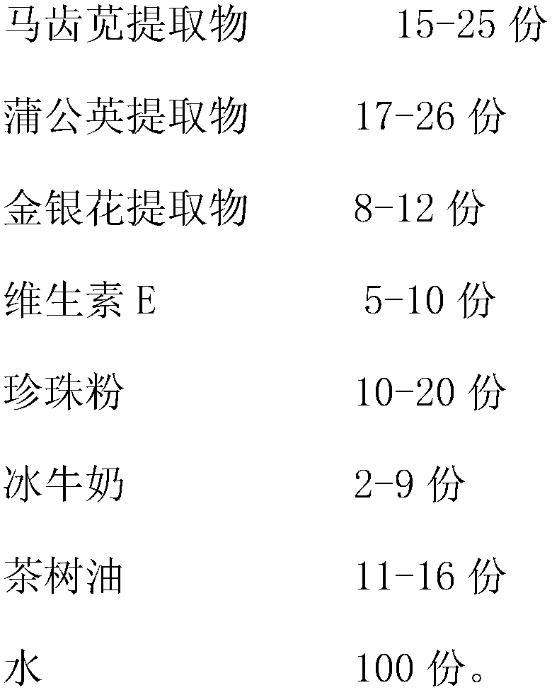 Acne-removing essence lotion and preparation method thereof