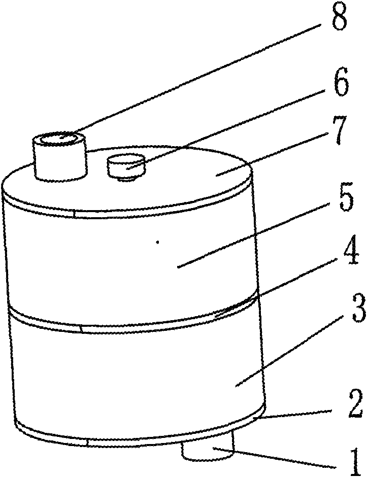 Oil and gas separating device