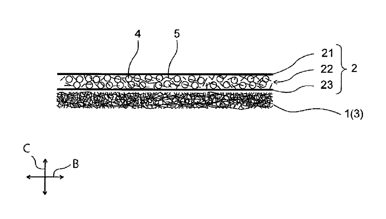 Absorbent article having absorbent body and diffusion layer