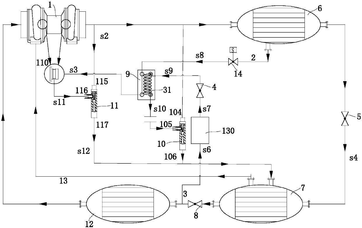 Refrigerant circulatory system with undercooling function
