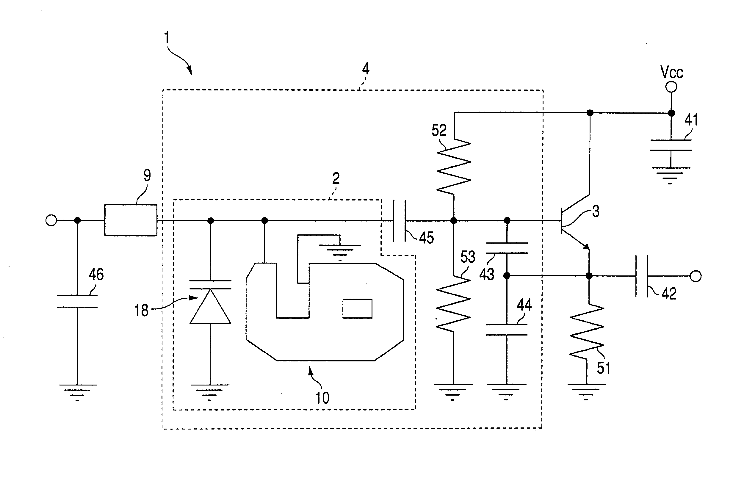 Voltage controlled oscillator with microstrip line suitable for coarse adjustment of oscillation frequency band