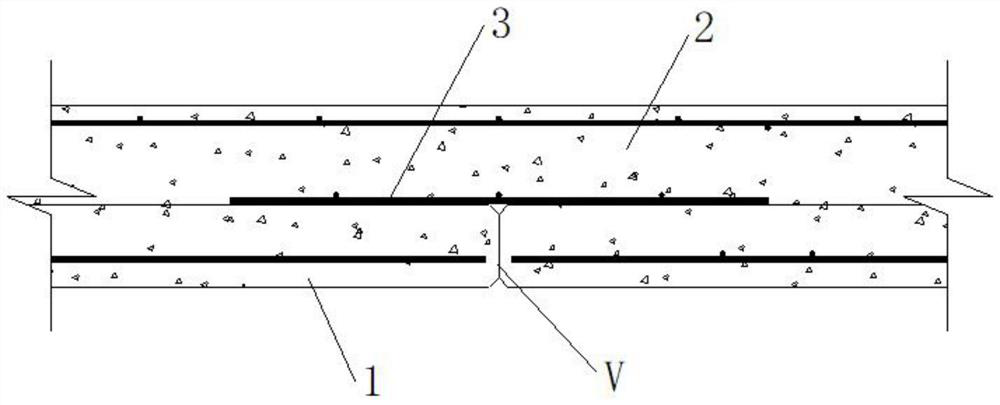 Bidirectional laminated slab dense splicing strong seam construction process and structure