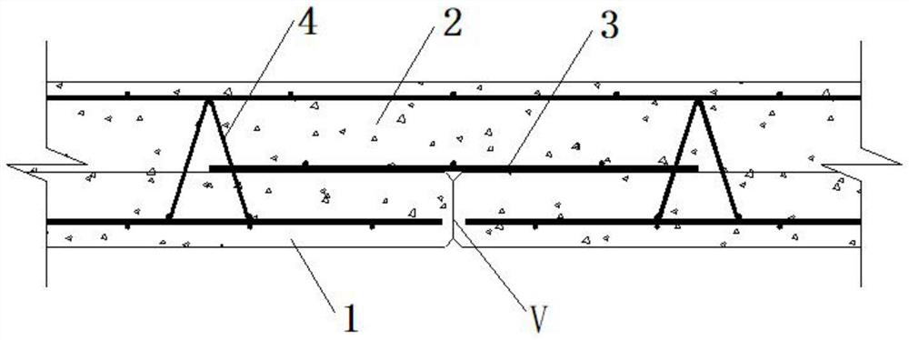 Bidirectional laminated slab dense splicing strong seam construction process and structure