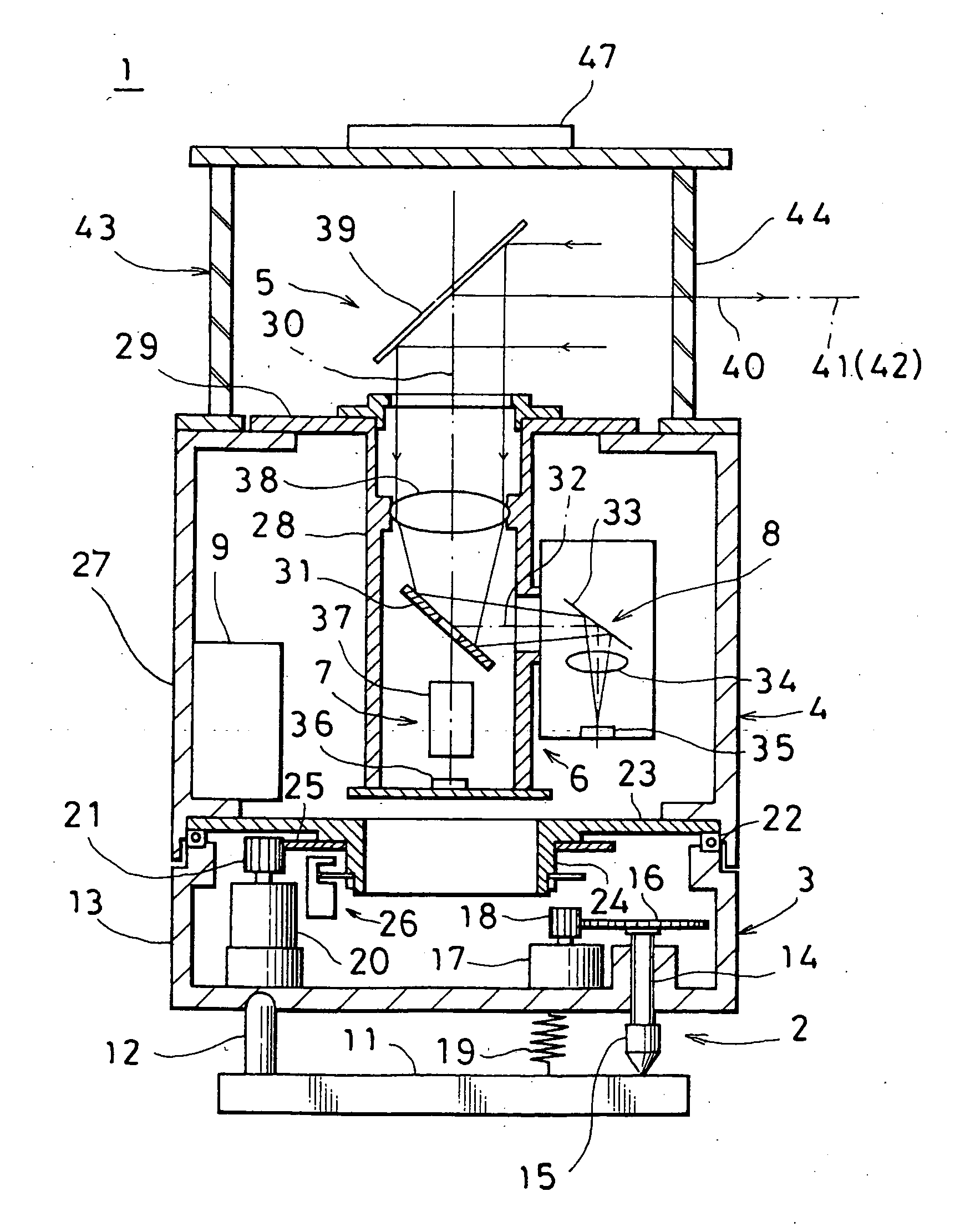 Laser surveying system and distance measuring method