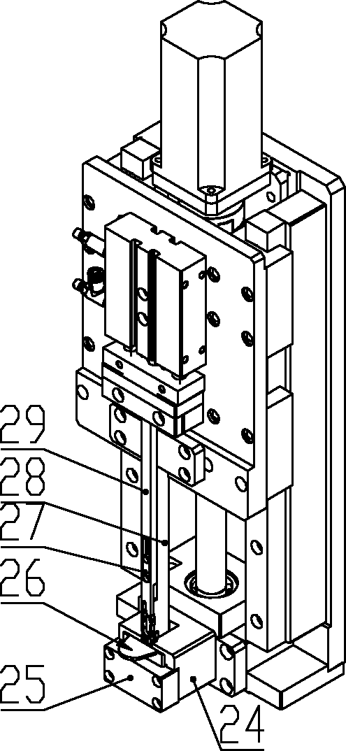 Device for automatically and synchronously assembling magnetic shoes and U-shaped spring of direct-current motor