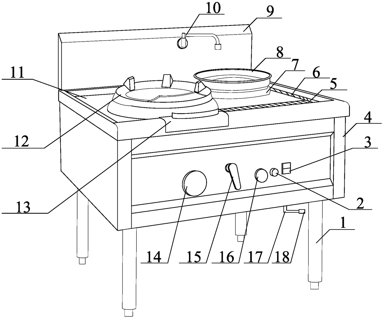 Infrared energy-saving gas stove for Chinese cuisines
