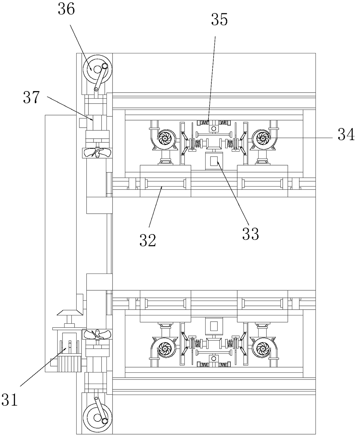 Furnace gas forced circulation device